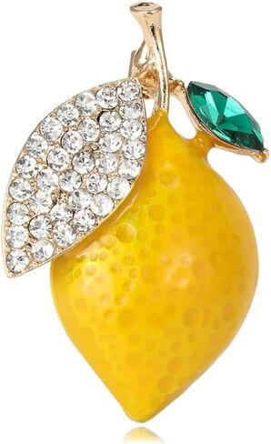 Fruit Brooch Pin for Women Men Dainty Strawberry Apple Cherry Lemon Cute Fruits Crystal Simple Badges Brooches Pin Jewelry Gift Dress Suit Shirt Clothes Accessories in Saudi Arabia