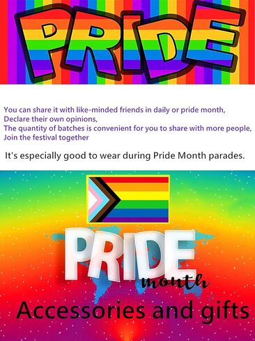 HAFILO 12/25/50/100/200 pieces Small rectangle Inclusive Progress Pride Pins Rainbow Gay Flag LGBTQ Progressive flag Lapel Pin pride badge for Clothes Backpack Hat Souvenir gift Bulk in Kuwait