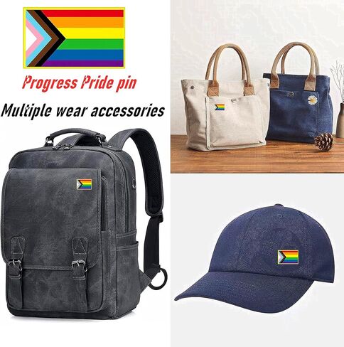 HAFILO 12/25/50/100/200 pieces Small rectangle Inclusive Progress Pride Pins Rainbow Gay Flag LGBTQ Progressive flag Lapel Pin pride badge for Clothes Backpack Hat Souvenir gift Bulk in Kuwait