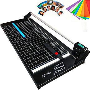 أداة تشذيب الورق الدوارة اليدوية الدقيقة مقاس 24 بوصة، أداة تشذيب الورق الدوارة لورق الصور والأفلام ومربى الورق الفني وورق المكتب ولوحة ناعمة بلاستيكية رفيعة وطاولة التقطيع وPVC وأداة تشذيب احترافية in Kuwait