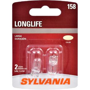 SYLVANIA - 158 Long Life Miniature - Bulb, Ideal for Interior Lighting - Trunk, Cargo and License Plate (Contains 2 Bulbs) in Kuwait