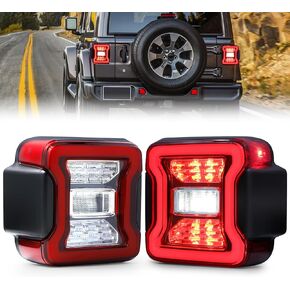 JFN LED Tail Lights Fit for 2008-2017 Jeep Wrangler JK,LED Rear Light Set Brake Lamp Tail Lamp Assembly (Clear) in Kuwait