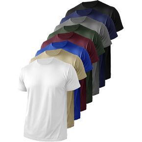 8 قطع من تي شيرتات رياضية نشطة سريعة الجفاف برقبة دائرية للرجال للجري والتمارين الرياضية وأكمام قصيرة in Kuwait