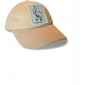 PNW Apparel Sasquatch Patch Baseball Cap, Cotton Twill, Khaki and Forest Green, Adjustable, Outdoor Adventure Style in Kuwait