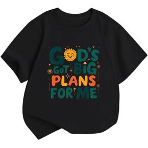 Boys Cute Christian Shirts for Kids God Religious Jesus Faith T Shirts Bible Verse Youth Letter Graphic Tees Tops in Kuwait