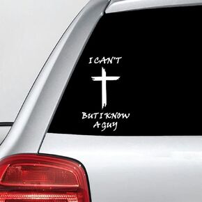 لا أستطبع. ملصق لكنني أعرف رجلاً متقاطعًا من الفينيل، ملصق فينيل مسيحي للسيارة أو الشاحنة أو الكمبيوتر المحمول أو النافذة، عبوتان in Kuwait