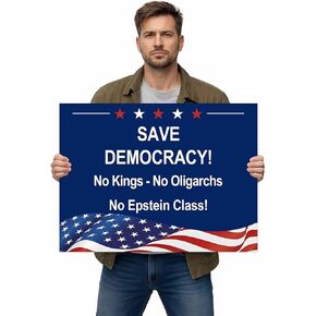 Protest Defend Democracy Signs to Carry, 18 x 24 Inch Waterproof Outdoor Signs for Rally, March, Demonstration, Public Gathering in Kuwait