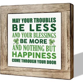 ST Patrick's Day Decor, Happy St. Patrick's Day Sign, Wooden Box Signs for Home Decor, Farmhouse Decor Sign, St. Patrick's Day Table Decor, Decorations for St. Patrick's Day Party, Front Door Decor in Kuwait