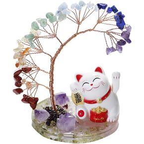 Kingzhuo Lucky Cat, Crystal Tree Healing Stones, Solar Power Weaving Arm, Yoga Meditation, Restaurant, Business, Car Dashboard, Home Decor, Office Decor in Kuwait