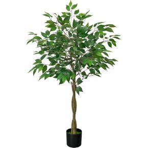 شجرة اللبخ الاصطناعية مع 3 جذوع منحنية طبيعية، شجرة اللبخ الصناعية بطول 4 أقدام في وعاء حضانة بلاستيكي قوي، نبات صناعي للمكتب وغرفة المعيشة والمزرعة، ديكور داخلي وخارجي in Kuwait