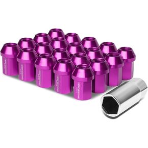 Auto Dynasty 20 قطعة M12X1.5 25 مم × 35 مم صواميل ألومنيوم ذات نهاية مغلقة + محول تمديد (أرجواني) in Kuwait