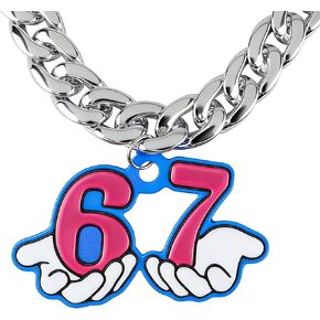 67 قلادة - تحف وعروض قزم ممتعة، 67 ديكورات عيد ميلاد 28 بوصة سلسلة من الراتنج مع قلادة 6 7، سلسلة 6 7 هدية Y2K Geo عصرية in Kuwait