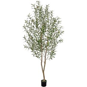 Artificial Olive Tree 6FT Tall Faux Olive Tree Artificial Indoor with Natural Wood Trunk and Lifelike Fruits Realistic Black Potted Interior for Home Office Living Room Decor in Saudi Arabia