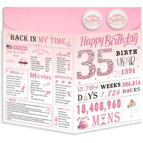21st Birthday Card for Women Her, 21st Birthday Decoration, Sweet Funny 21 Year Old Birthday Gifts Idea, Greeting Cards for Daughter Friends Sister Niece Girls, Jumbo Back In 2005 Pink in Kuwait