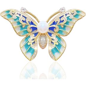 Animal Brooches for Women Enamel Pearl Butterfly/Crystal Peacock Brooch Gold Animal Pins Christmas Gifts for Mother Wife in Saudi Arabia