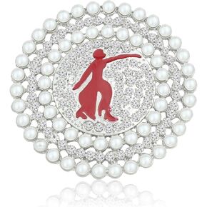 Greek Sorority Paraphernalia Gift for Women Pearl & Crystal Sorority Brooch Pin Sisterhood Graduation Gift for Soror in Kuwait