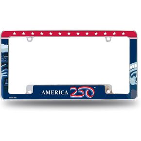 Rico Industries USA America's 250TH Birthday 12" x 6" Chrome All Over Automotive License Plate Frame for Car/Truck/SUV in Kuwait