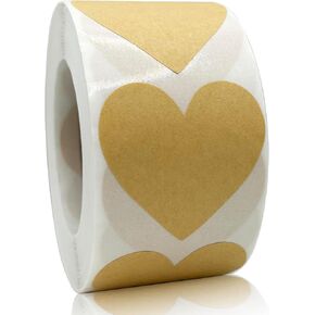 500 PCS Kraft Heart Stickers Valentines Day Stickers - 1.5'' Love Heart Shape Decorative Labels, Self-Adhesive All-Purpose Gift Labels Sticker for Craft Envelopes Boxes Wedding Anniversaries in Kuwait