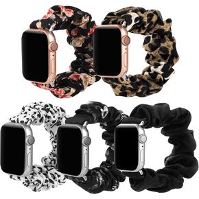 Simpeak Elastic Scrunchie Band Compatible with Apple Watch Series 10 (46mm) Series 9 8 7 (45mm) 6 SE 5 4 (44mm) 3 2 1 (42mm), Women Bracelet Band Compatible with iWatch 42mm 41mm 40mm 38mm, Large in Kuwait