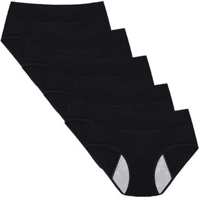 ملابس داخلية للنساء أثناء الدورة الشهرية مانعة للتسرب، سراويل داخلية للتحكم في تسرب المثانة باللون الأسود - 5 عبوات in Kuwait