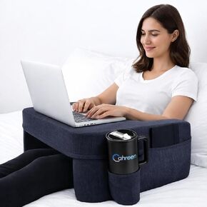 Lap Desk Pillow with 40oz Tumbler, Ergonomic Portable Laptop Desk Cushion for Bed with Arm Support, Gaming Pillow, Reading Pillow Arms, Lap Tray Cushion, Tablet & Laptop Lap Table Workstation in Saudi Arabia