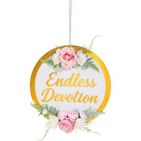 Durable Round Wooden Hanging Sign with Floral Accents - Romantic Inspirational Wall Decor for Front Door, Entryway, Bedroom - Love Themed Wreath Decoration, Housewarming & Wedding Gift for Couples, Family, Friends(Love of My Life) in Saudi Arabia
