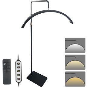 NATURALRISE LED Floor Lamp，Half Moon Lash Light for Eyelash Extensions, Nail Art & Tattoos | 3 Color Temperatures, 10-100% Dimming, Height Adjustable Reading Lamp for Bedroom, Office, Makeup Studio in Saudi Arabia