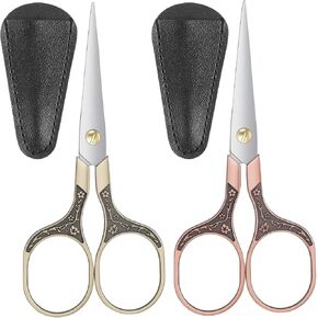 2 PCS Embroidery Scissors, Small Sewing Scissors with Cover Sharp Crochet Scissor Vintage Sharp Embroidery and Crafting Scissor for Needlework Arts & Crafts DIY Tools Precise Cutting in Saudi Arabia