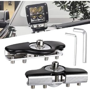 Hovom 2PCS Car LED Light Mounting Brackets, Stainless Steel LED Light Bar & Work Lights Fixing Base, Non-Destructive Adjustable Ditch Lights Brackets Hood Mount, Car Accessories in Kuwait