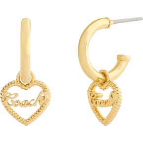 COACH Jewelry Women's Charming Charms Signature Heart Charm Huggie Earrings in Saudi Arabia
