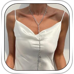 Medallion Paperclip Necklace for Women Gold Coin Y Shaped Necklace Holiday Hypoallergenic Jewelry Gifts Dresses Accessories in Kuwait