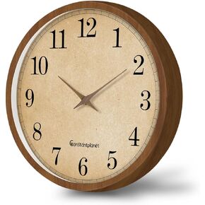 Solid Wood Wall Clock 12 Inch Battery Operated Silent Non Ticking Wall Cloks Retro Wood Classic Wall Clocks for Living Room Kitchen Wall Decor in Kuwait