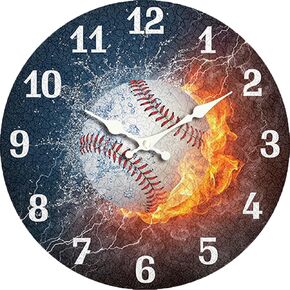 ساعة حائط ذات طابع رياضي، دائرية 12 بوصة، حركة كوارتز صامتة، تصميم ثلاثي الأبعاد مع كرة القدم، كرة السلة، البيسبول، البلياردو، ساعة ديكور حديثة (كرة القدم، 12 بوصة) in Kuwait