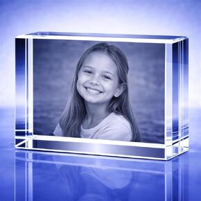 Personalized 3D Crystal Photo Gift Custom Engraved 3D Picture in Crystal Keepsake for Mom Dad Wife Husband Couples Pets Family Birthday Anniversary Memorial in Kuwait