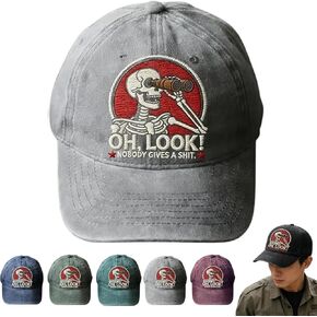 أوه لوك لا أحد يعطي قبعة شيت للرجال والنساء، قبعة بيسبول مطرزة عتيقة بهيكل عظمي، قبعة للأب للصيد في الهواء الطلق in Kuwait