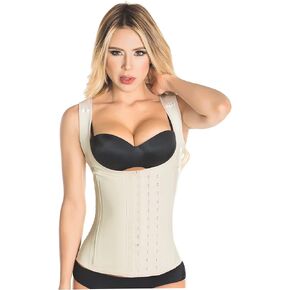 ARANZA Latex Vest Waist Trainer Cincher for women Steel Boned Nude | Chaleco Latex Fajas Colombianas Reductoras Piel in Kuwait