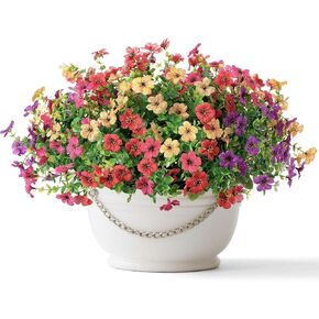 Artificial Flowers for Indoor & Outdoor Decoration - 6 Bundles Faux Daisies with Eucalyptus Leaves Fake Greenery for Garden, Home, Porch, Patio, Boxwood in Saudi Arabia