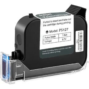 طابعة Phezer PC12 المحمولة الصغيرة النافثة للحبر بارتفاع 12.7 مم/0.5 بوصة لرمز الاستجابة السريعة QRCode وتاريخ الوقت ورقم الشعار مطبوع على القماش الخشبي والكرتون الزجاجي والبلاستيك على أي سطح، مع 25 لغة (PC12) in Kuwait