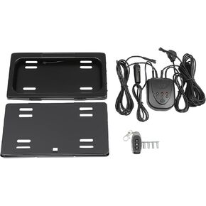 1 حزمة لوحة الترخيص الأمامية قوس حامل الإطار العلامة العالمية سحب إلى أسفل الأمامي/الخلفي إطار لوحة الترخيص الكهربائية حامل لوحة الترخيص لسيارة شاحنة فان سيارات الدفع الرباعي مع جهاز التحكم عن بعد in Kuwait