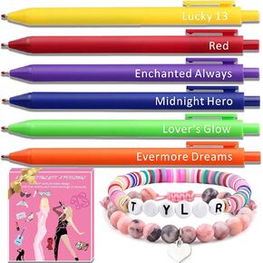 Taylor Gifts Merch– Aesthetic Gel Pens & Bracelet Set in Chic Box, Birthday Party Favors for Women, Nurse & Teacher Appreciation, Christmas Stocking Stuffers in Saudi Arabia