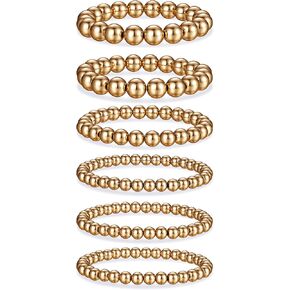 XIANNVXI 6Pcs Pearls Bracelets for Women Stretch Beaded Bracelet Stackable Faux Pearl Bracelets for Lady Bridal Bridesmaid Jewelry Multicolored Strand Bracelet Jewelry Present in Kuwait