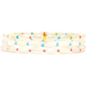 Pura Vida Bracelets Rainbow Pearl Bead Stretch Bracelet Pack for Women, Set of 3 in Saudi Arabia
