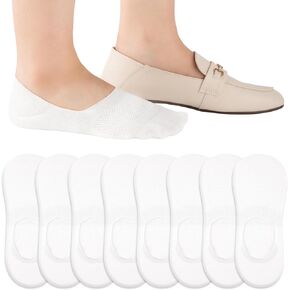COOPLUS 8 Pairs No Show Socks Womens Low Cut Liner Non Slip Cotton Invisible Boat Socks for Loafer Flats in Kuwait