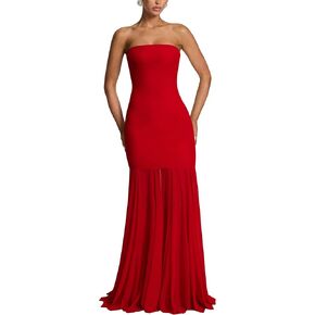 Women's Summer Strapless Bodycon Mesh Tube Beach Party Club Long Dress in Kuwait