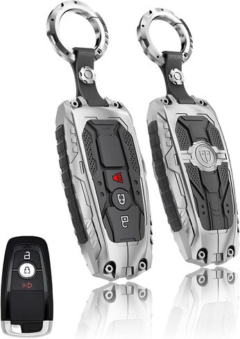 Heavy Key Fob Cover for Ford, Key Fob Case Protector Accessories Fits for Ford 2018-2024 Explorer F-150 Fusion Mustang Escape Edge Mustang Ranger Expedition Maverick Transport (4 Buttton-Black) in Saudi Arabia
