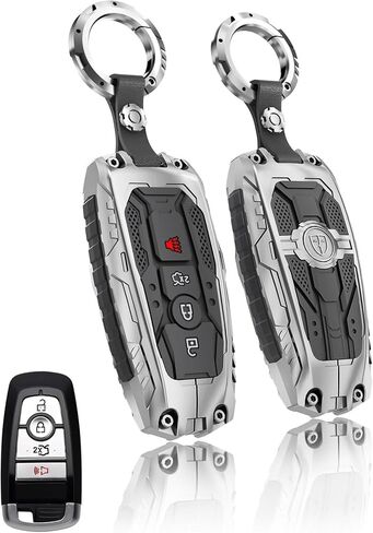 Heavy Key Fob Cover for Ford, Key Fob Case Protector Accessories Fits for Ford 2018-2024 Explorer F-150 Fusion Mustang Escape Edge Mustang Ranger Expedition Maverick Transport (4 Buttton-Black) in Saudi Arabia