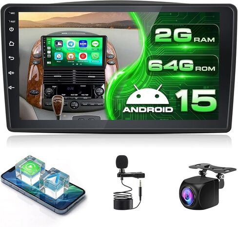 Roinvou [2G+64G] Car Radio for Toyota Sienna 2004-2010 with Wireless Carplay/Android Auto, 9 Inch Android 13 IPS Touch Screen Car Stereo, Bluetooth, GPS Navi, WiFi, SWC, 28UI, DSP + Backup Camera in Kuwait