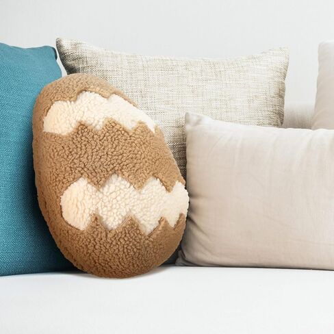Bencailor 2 Pcs Easter Throw Pillows Plush Easter Egg Pillow Cushion Brown and Beige Egg Pillow Decoration for Easter Birthday Party Bedroom Sofa Gift Supplies, 7.87 x 12.99 Inch in Saudi Arabia