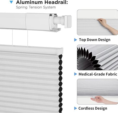شدادات مزدوجة مخصصة بدون حفر من أعلى إلى أسفل من أسفل إلى أعلى ظلال خلوية للنوافذ الداخلية، تعتيم بدون حفر ظلال خلوية للنوافذ الداخلية، ستائر معزولة على شكل قرص العسل، ستائر على شكل قرص العسل منخفضة الضوضاء in Kuwait