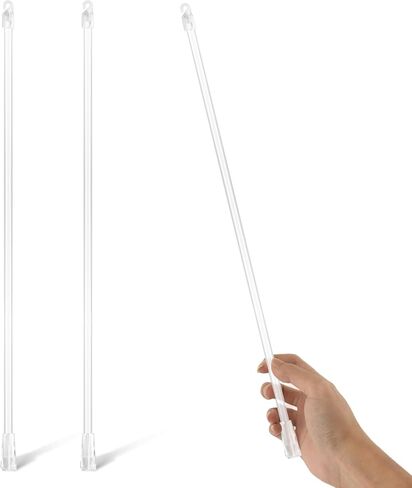 2 Pcs Blind Wand, Vertical Replacement Parts, Clear Blind Rod with Hook and Grip, Clear Acrylic Blin-d Tilt Replacement Blinds Opener Long Window Blinds Stick Tilt Rod(Size:17inch) in Kuwait